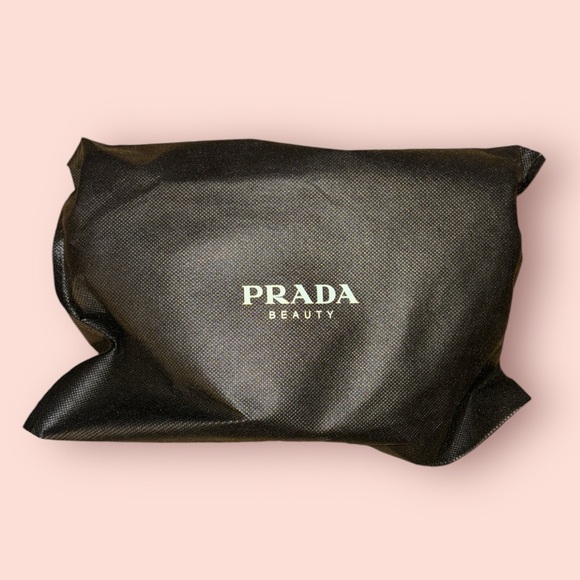 Prada | NWT Beauty Pink & Black Triangle Cosmetic Zip Pouch Bag Case + Dust Bag - Picture 5 of 5